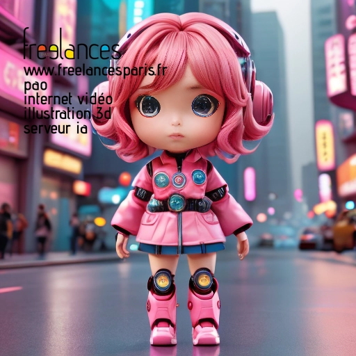 Pao mise en page internet vidéo illustration 3d serveur IA générative AI freelance paris studio de création magazines QTPE3T50